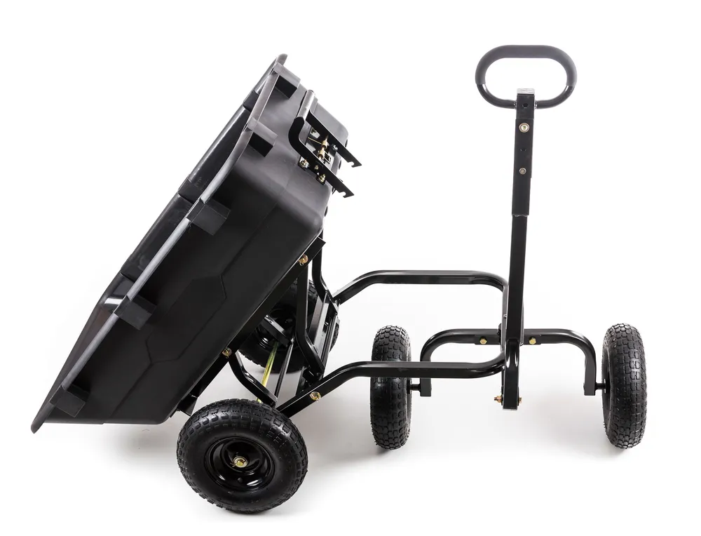 G21 Zahradní vozík GA 120, 6390216 do 600 Kg, sklápěcí korba, 4 kolečka, černý GA-120-DC
