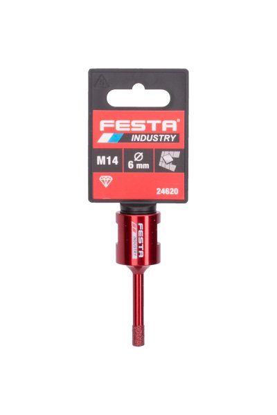 Festa korunka 6 mm M14 vykružovací diamantová 24620 M14 Industry, červená Profi
