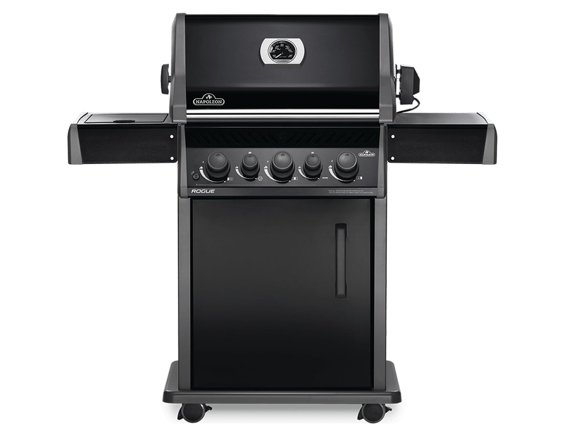 Napoleon Rogue RB 425 černý plynový gril 3+2 hořáky, infra hořák+vařič RB425RSBPK-1-CS-A +Rotiserie