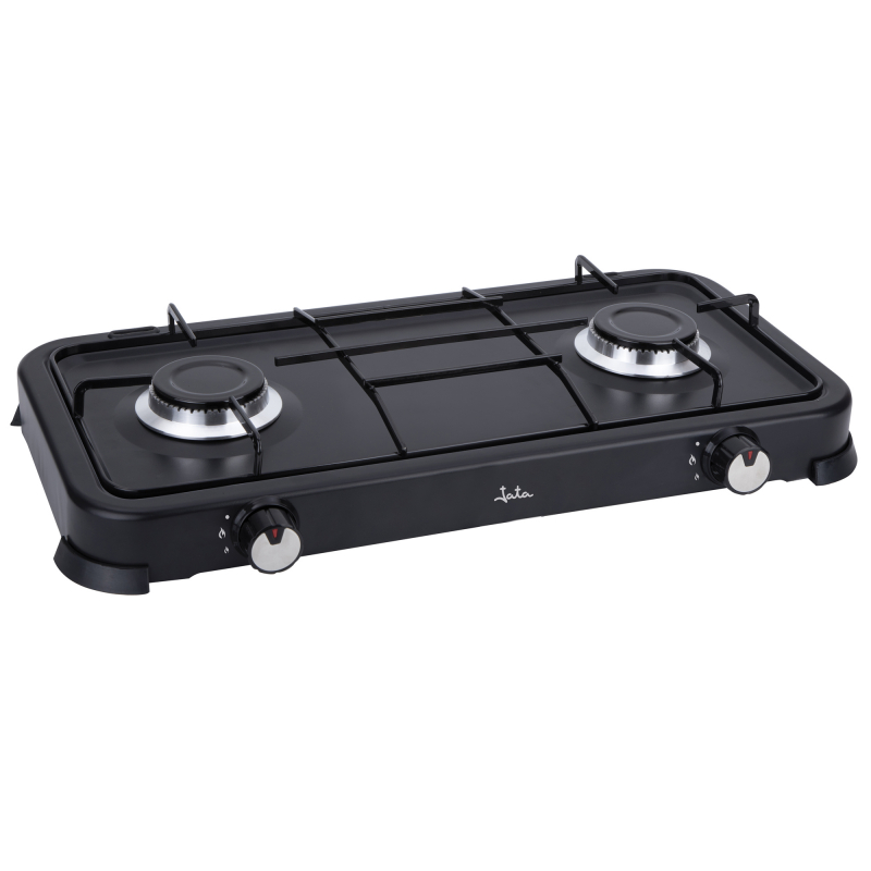 Plynový vařič, 2 hořáky na propan-butan 4,4 kW, nízkotlaký Jata JECG2702, stolní, černý