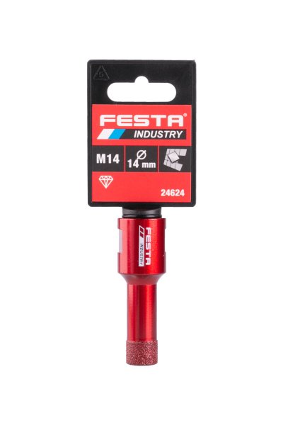 Festa korunka 14 mm M14 vykružovací diamantová 24624 M14 Industry, červená Profi