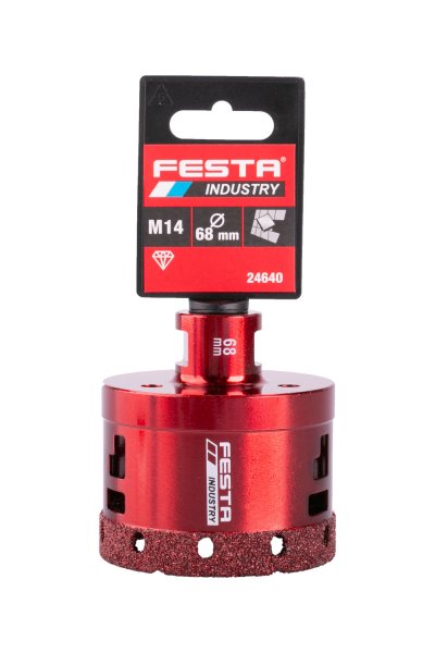 Festa korunka 68 mm M14 vykružovací diamantová 24640 M14 Industry, červená Profi