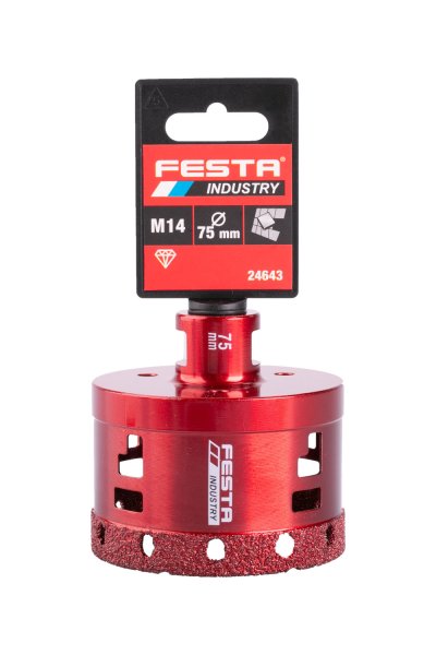 Festa korunka 75 mm M14 vykružovací diamantová 24643 M14 Industry, červená Profi