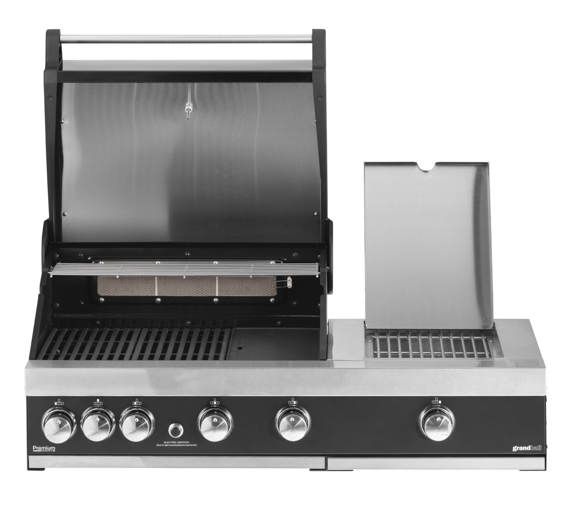 GrandHall vestavný plynový gril PREMIUM G4 Plus K04000326A, s bočním a zadním infra hořákem