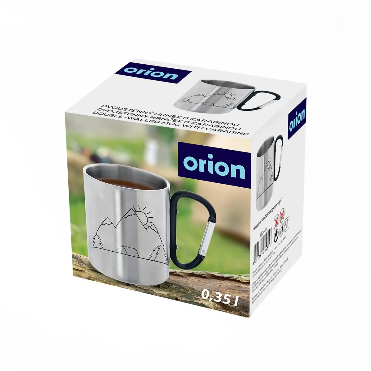 Hrnek s karabinou 0,35 l, motiv hory Orion 112440, nerezový termohrnek