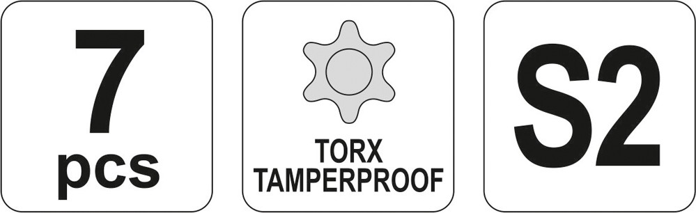 Yato Sada klíčů TORX s otvorem 7 ks, YT-0562, 90°