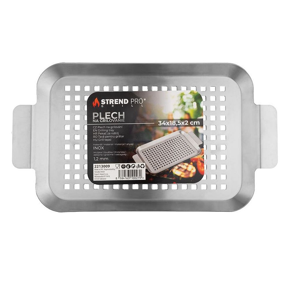 Strend Pro Plech na grilování nerez 34x18,5x2cm 2213009, děrovaný