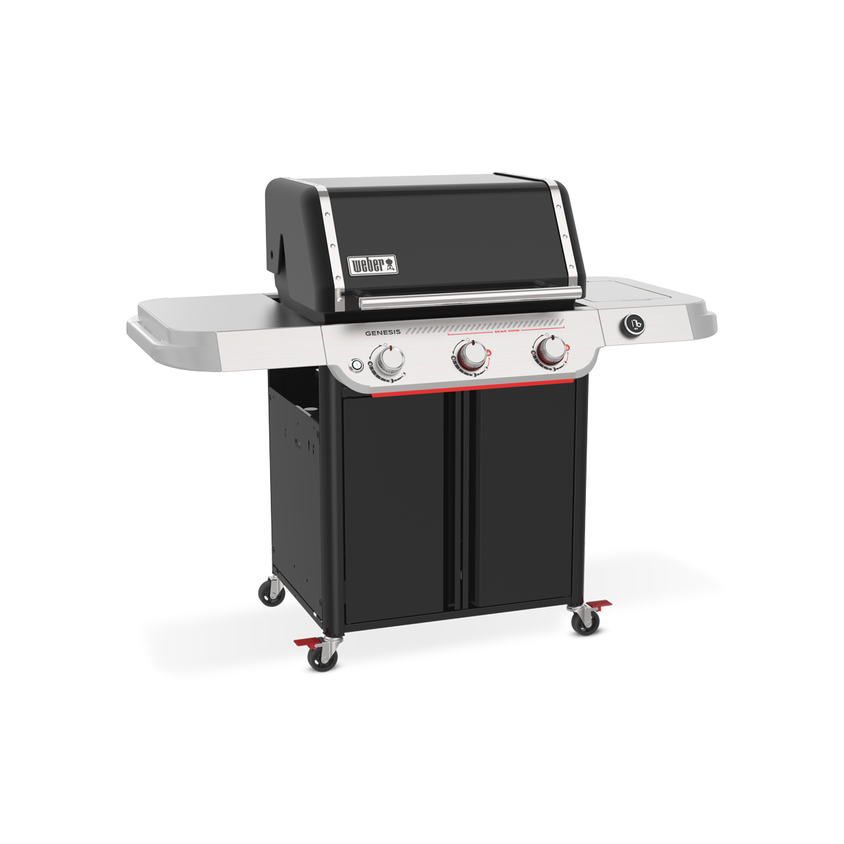 Weber Plynový gril Genesis E-325W, 1501394, 3 hořáky 14,3kW, Sear Zone, Smart teploměr, černý
