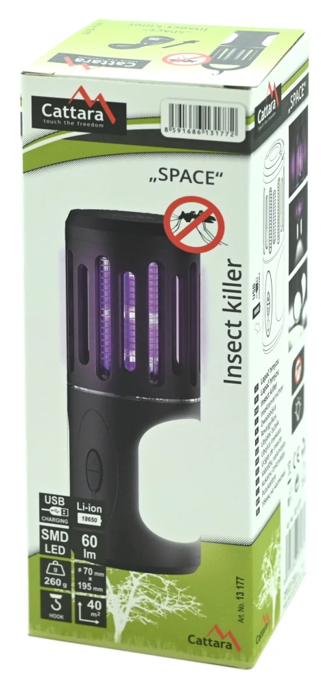Cattara Svítilna SPACE nabíjecí + lapač hmyzu 13177, Li-ion, 60 lm, micro USB