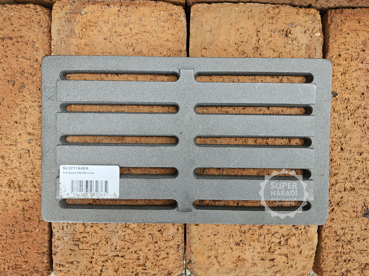 Strend Pro Litinový rošt 285x165x10/13 mm 11x7" 221144 s můstkem, do topeniště kamen, krbů