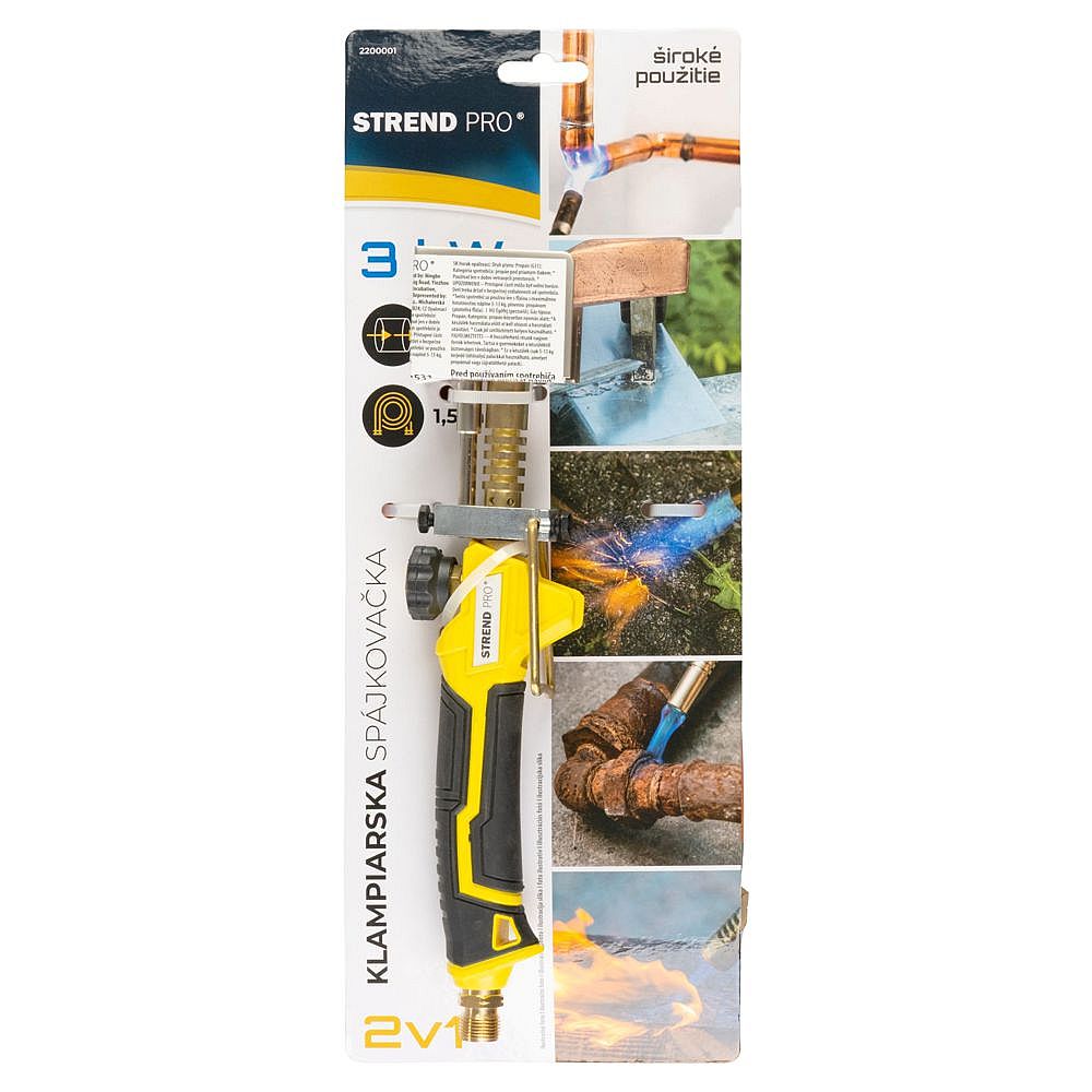 Strend Pro hořák na pájení 3kW na plyn, 2200001 klempířská plynová pájka s hadicí 1,5 m