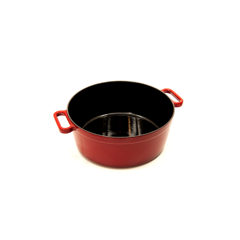 Noral Litinový kulatý hrnec 28 cm, červený, smaltovaný, 66667004 s poklicí