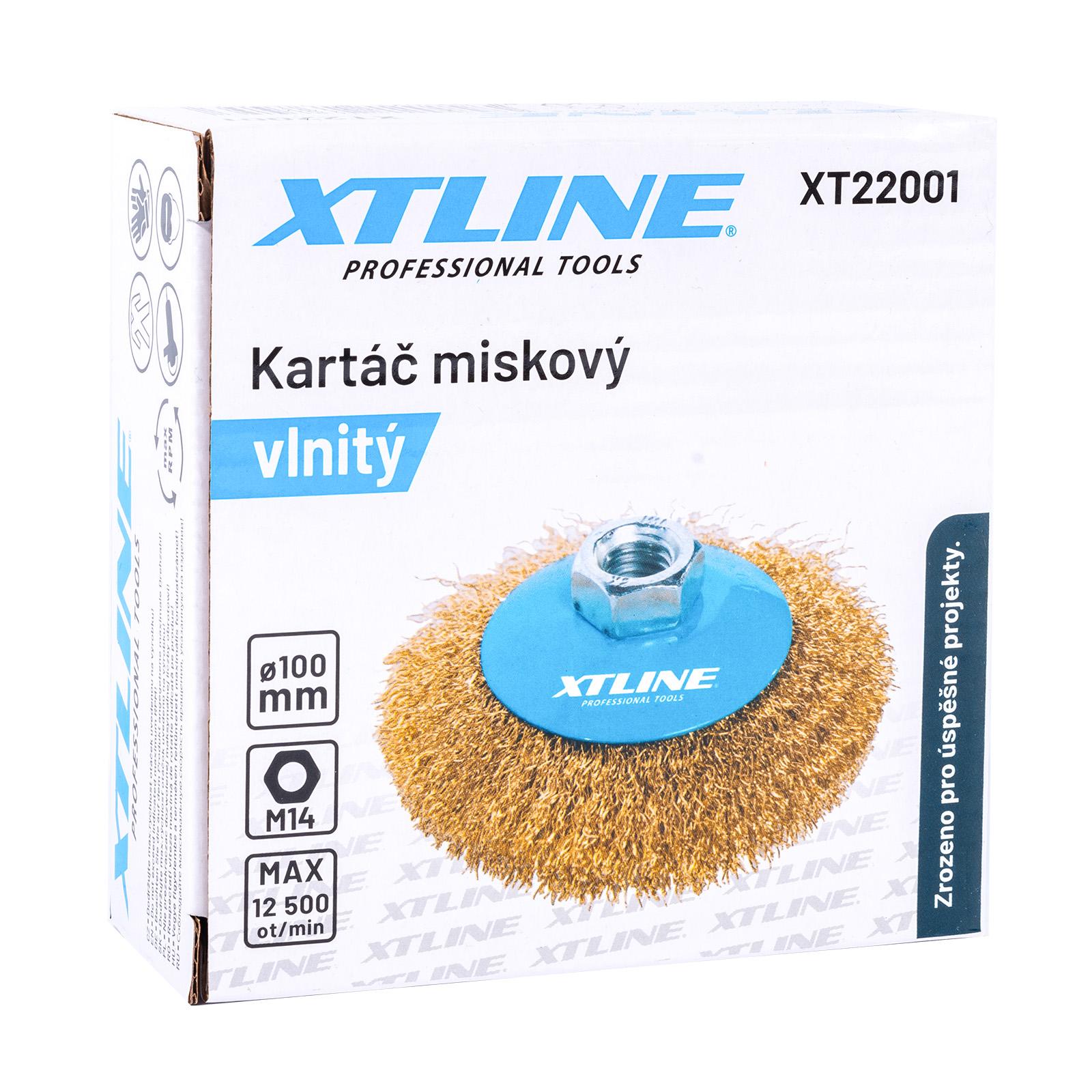 XTLINE Kartáč miskový vlnitý 100 mm M14, XT22001