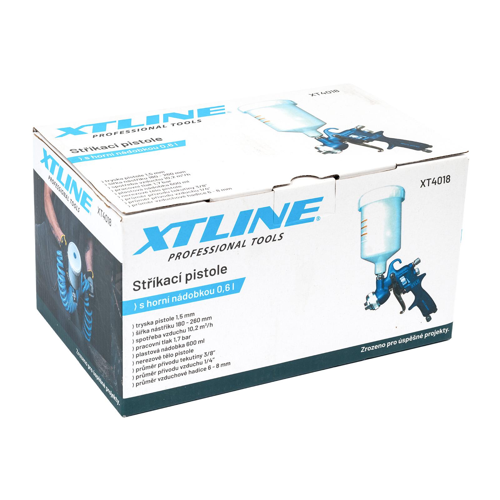 XTLINE Pistole stříkací s horní nádobkou 0,6 l XT4018, tryska 1,5 mm, lakovací
