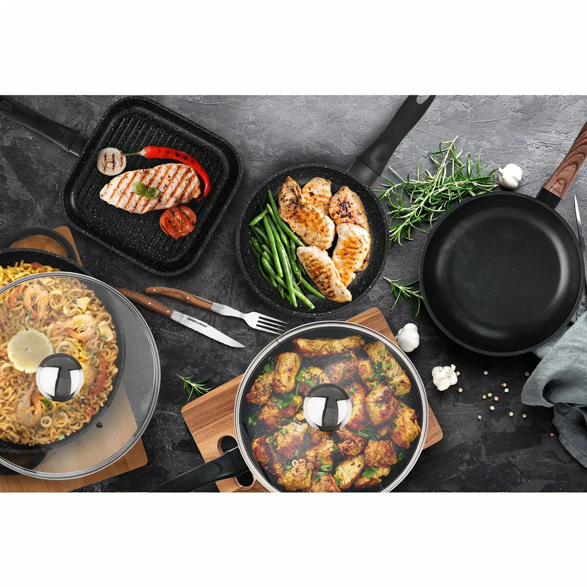 Orion pánev Grande 24 cm, 112972 s nepřilnavým povrchem, Alu s madlem