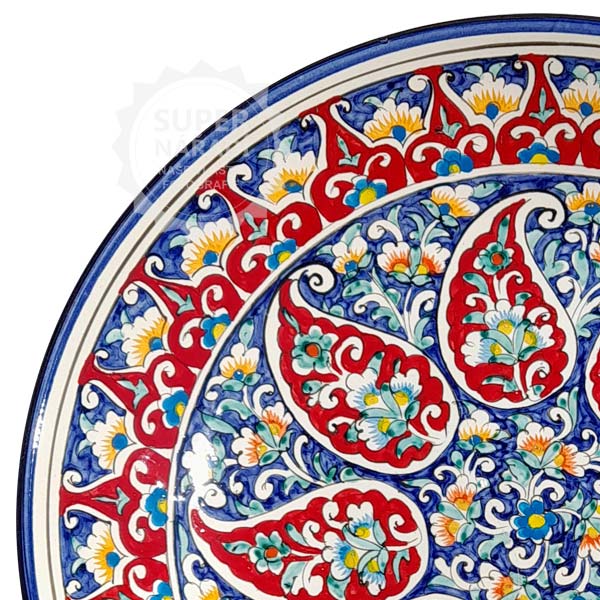Lagan 42 cm uzbecký keramický talíř "KORA-KOLAM" No. 6 modrý, servírovací DX62940