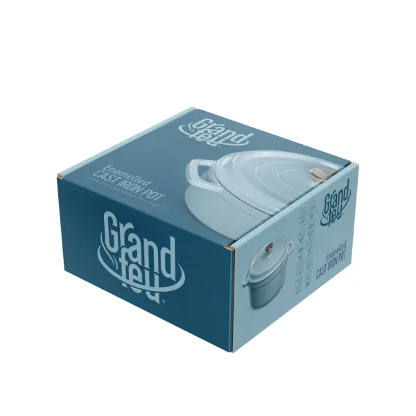 Hrnec s víkem litina, smalt 3,5l, 24 cm světle modrý Grand feu FEUMBLUE