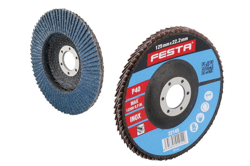 Festa kotouč brusný lamelový 125 P40 22,2 mm 22145.01, na úhlovou brusku, zirkon