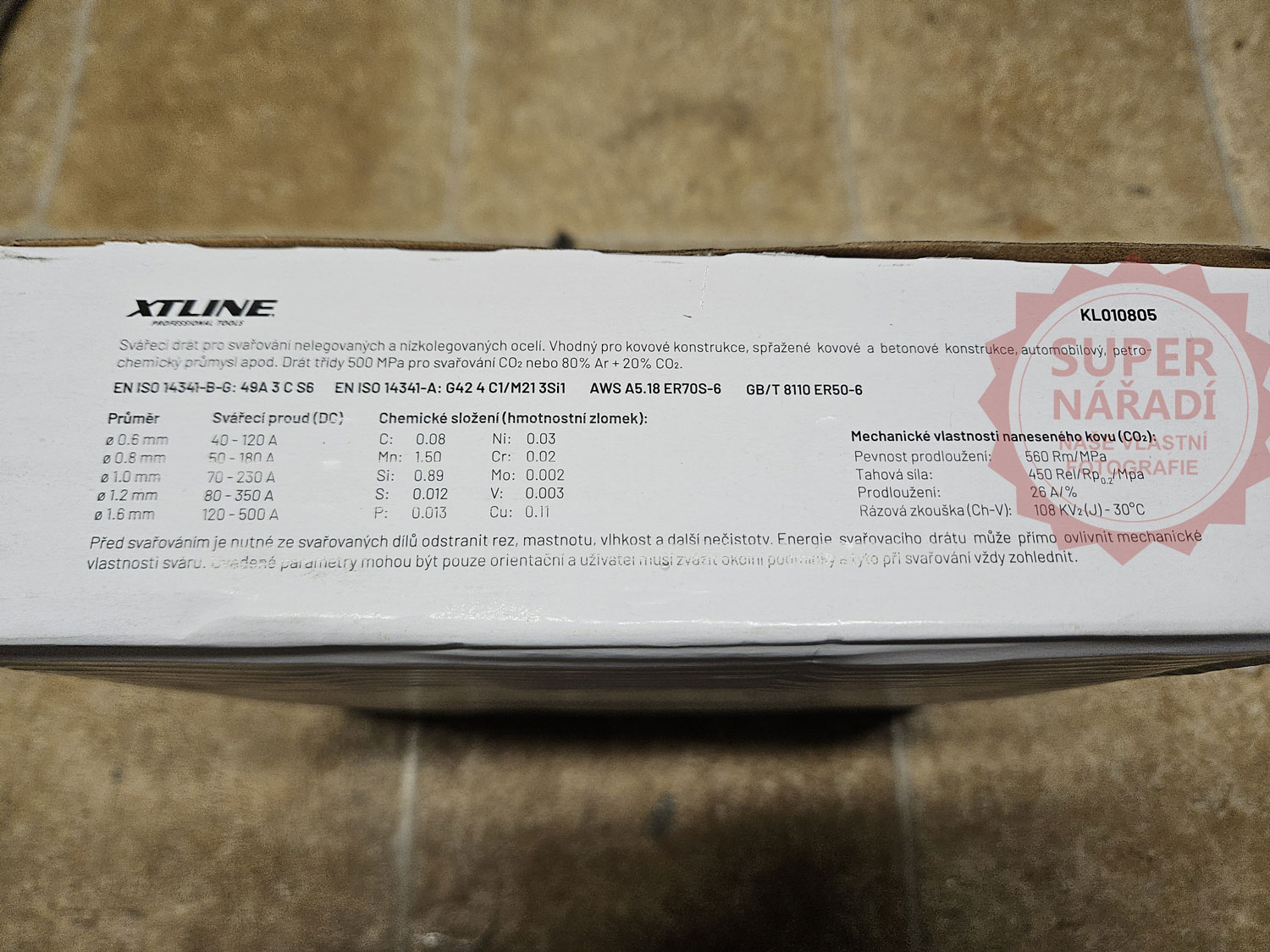 XTLINE Svářecí drát CO2 0,8 mm, 5 kg KL010805, cívka plast