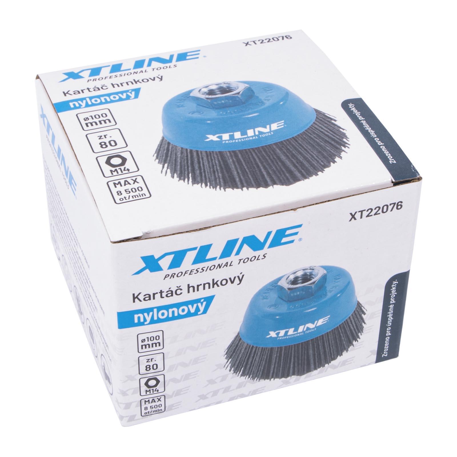 XTLINE kartáč nylonový hrnkový M14, 75 mm zr. 80, XT22075