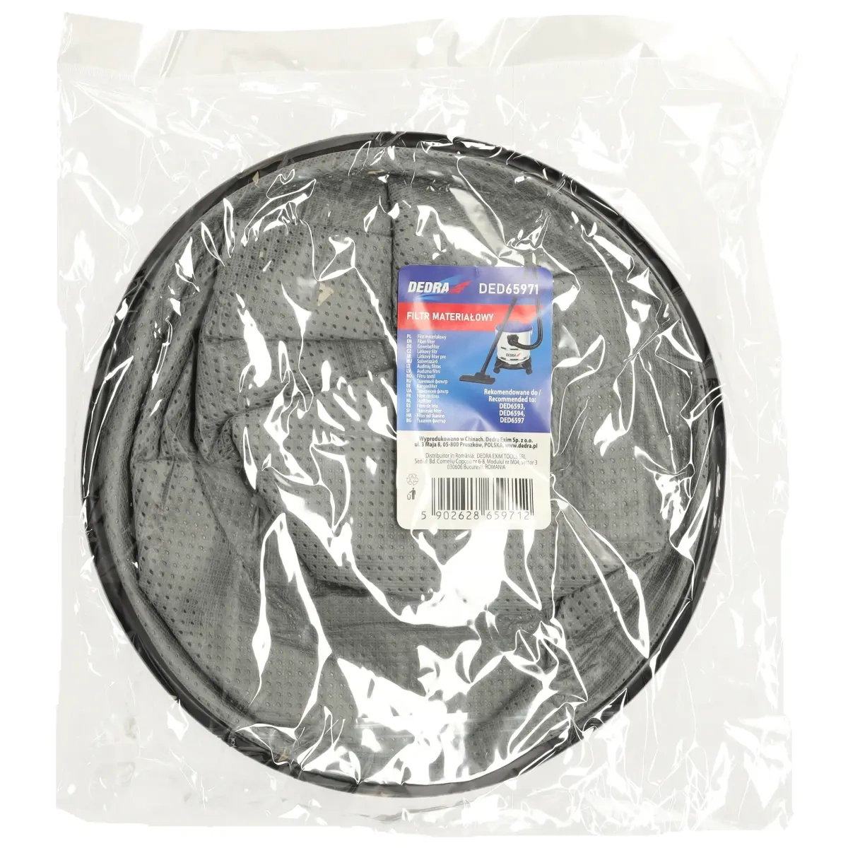Dedra materiálový, látkový filtr DED65971 pro průmyslové vysavače DED6593, DED6594, DED6597