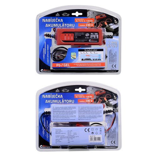 Compass Nabíječka mikroprocesor 1Amp 6/12V PB/GEL max. 120Ah, 07142