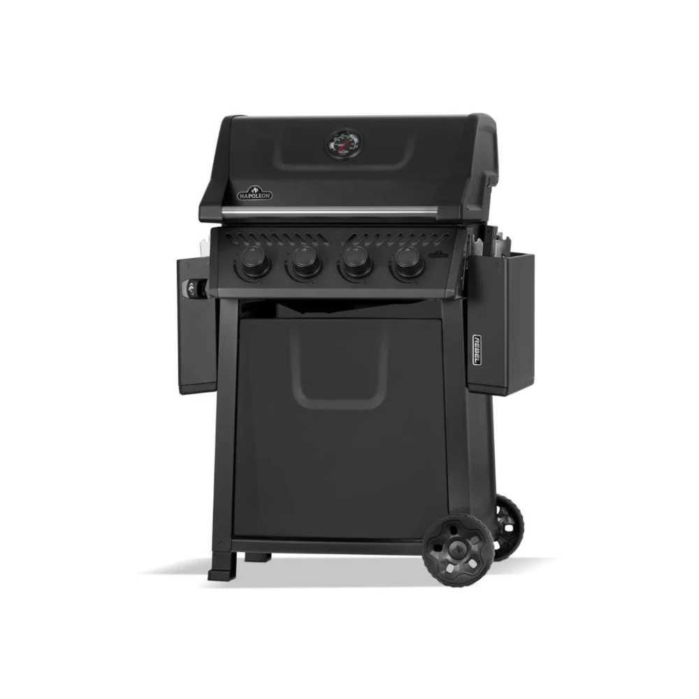 Napoleon Rebel 425 plynový gril, 4 hořáky, 16,6 kW RBL425PK-FR-A černý, Wave rošt + litinový tál