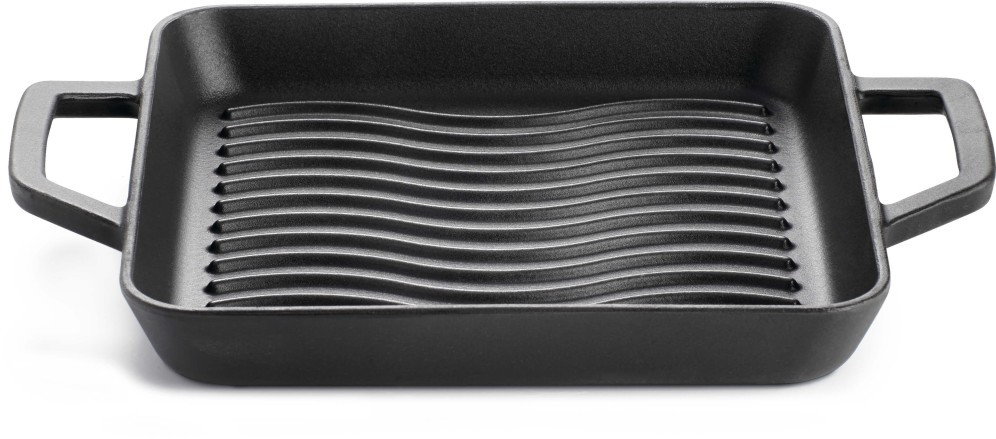 Napoleon litinová pánev 25x25cm 56084, grilovací, vlnkované žebrování Wave, smalt