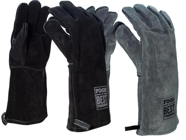 Kožené grilovací rukavice černé vel. 10 BBQ - pár, Food & Best Friends 501736S10 kůže, 36 cm