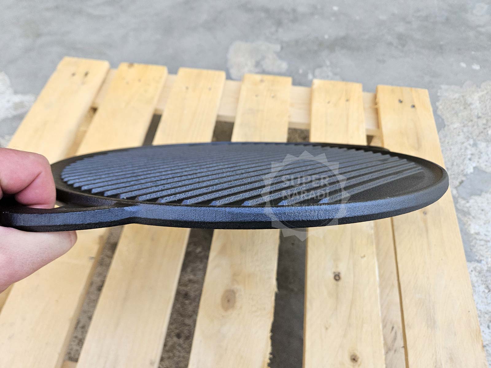 ALLGRILL Litinová grilovací deska Plancha Ø 41 cm, oboustranná, PWI 550201, kruhová s madly