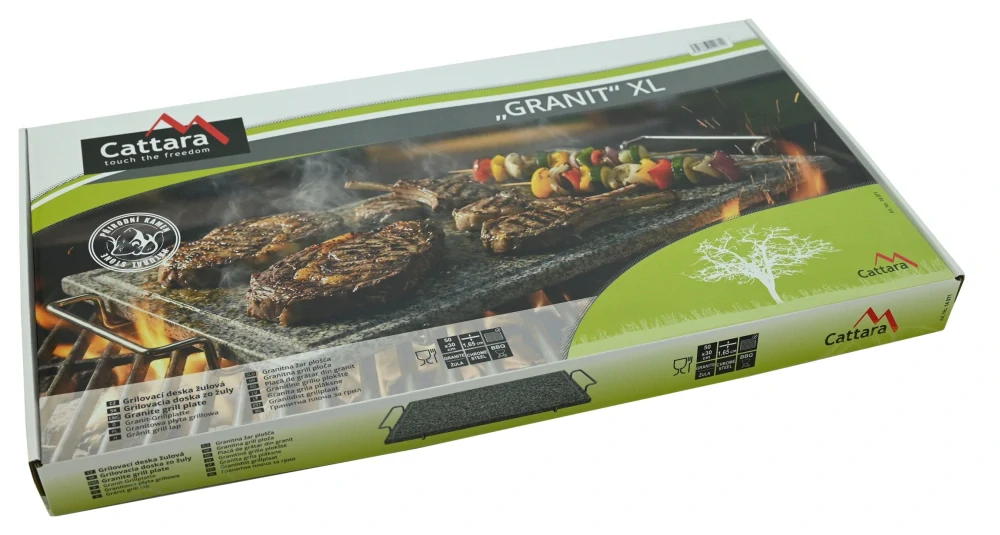 Cattara grilovací kámen Granit XL s drážkou a držákem 50x30x1,65cm, 14071