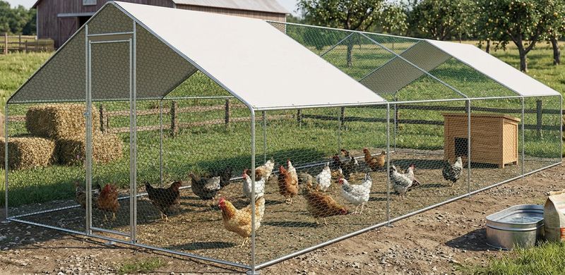 Strend Pro kurník - voliéra se střechou, 8x3x2m, 2173832, zastřešený výběh po slepice