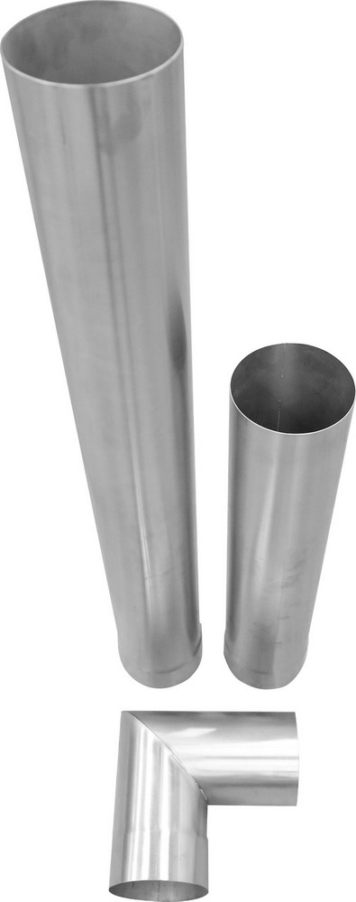 KVJ Koleno kouřovodu 130 mm, pravoúhlé, nerezové Inox
