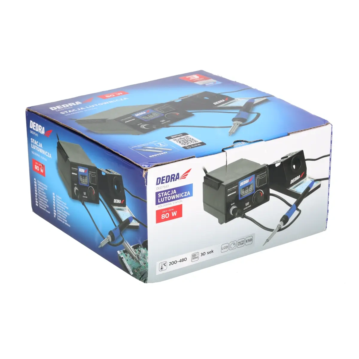 Dedra Pájecí stanice DED7543, 80 W, 200–480 °C, s LCD displejem