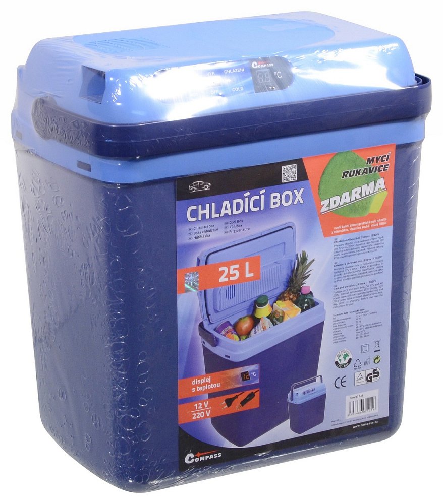 Compass Chladící box 25 litrů Blue 230/12V displej s teplotou, 07121