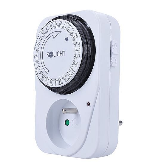Solight DT02 Časový spínač mechanický, týdenní, interval 2h, vypínač, 230V max. 3500W