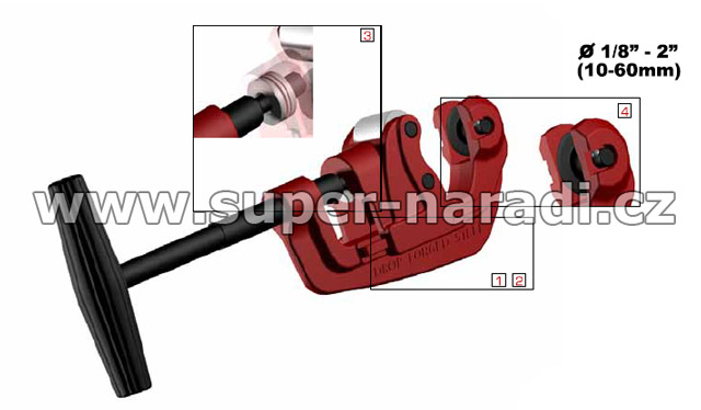 ZENTEN Ruční řezák na ocelové, INOX trubky 10-60 mm, do 2" MAX-TC, 6050-1