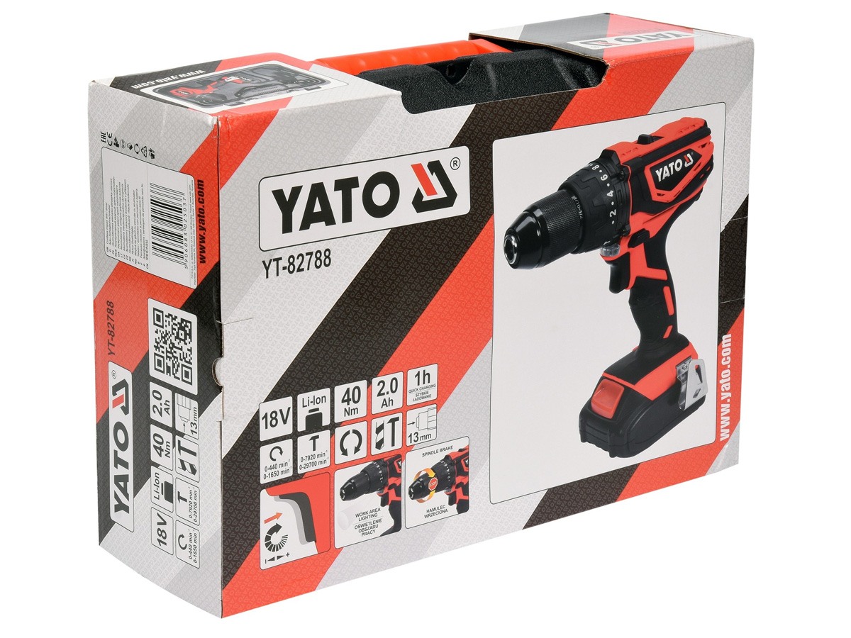 Yato Vrtačka s příklepem AKU Mabuchi 18V LI-ION kufr, YT-82788