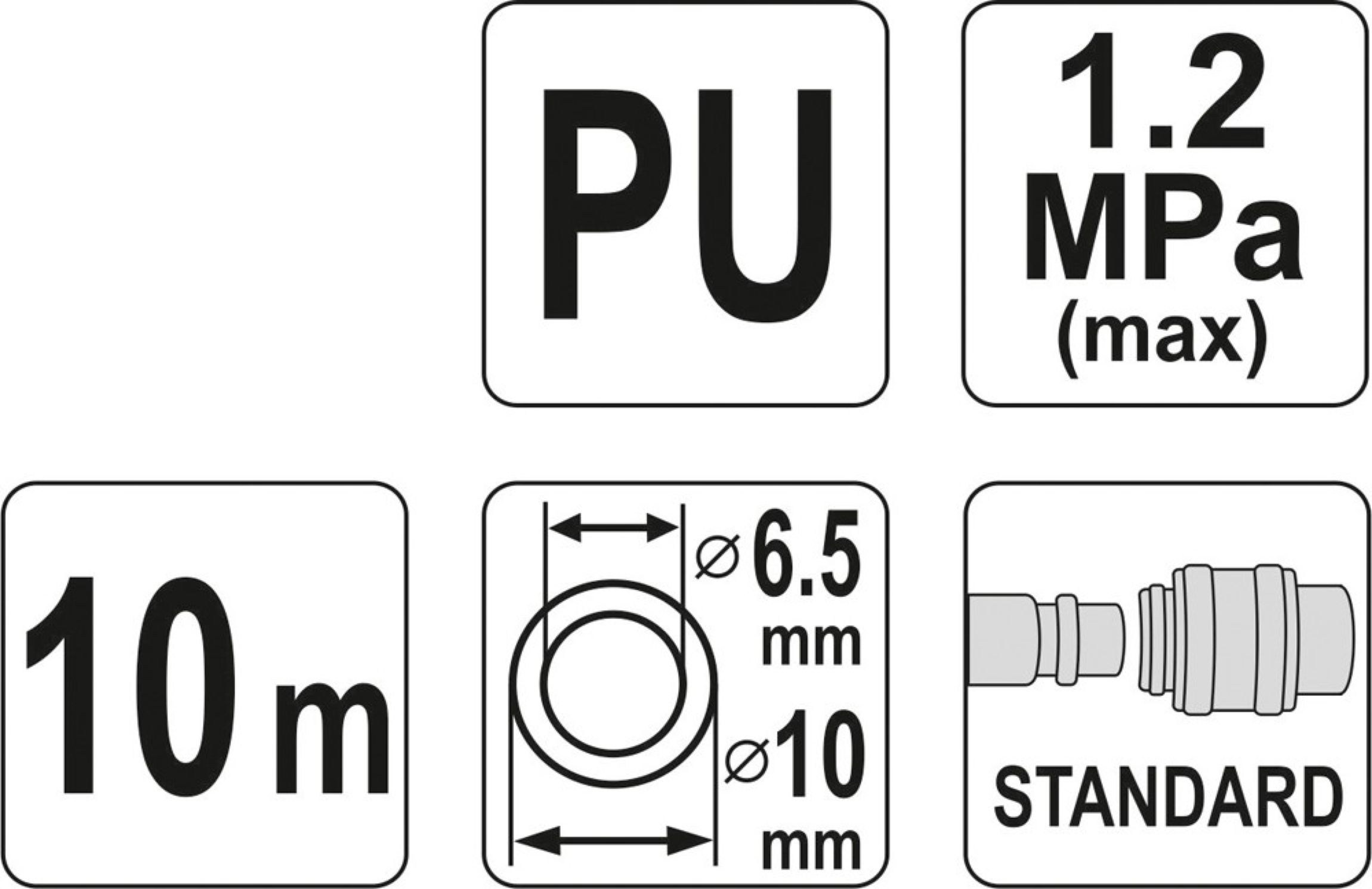 Yato Hadice vzduchová spirální PU 6,5x10mm, 10m, YT-24205