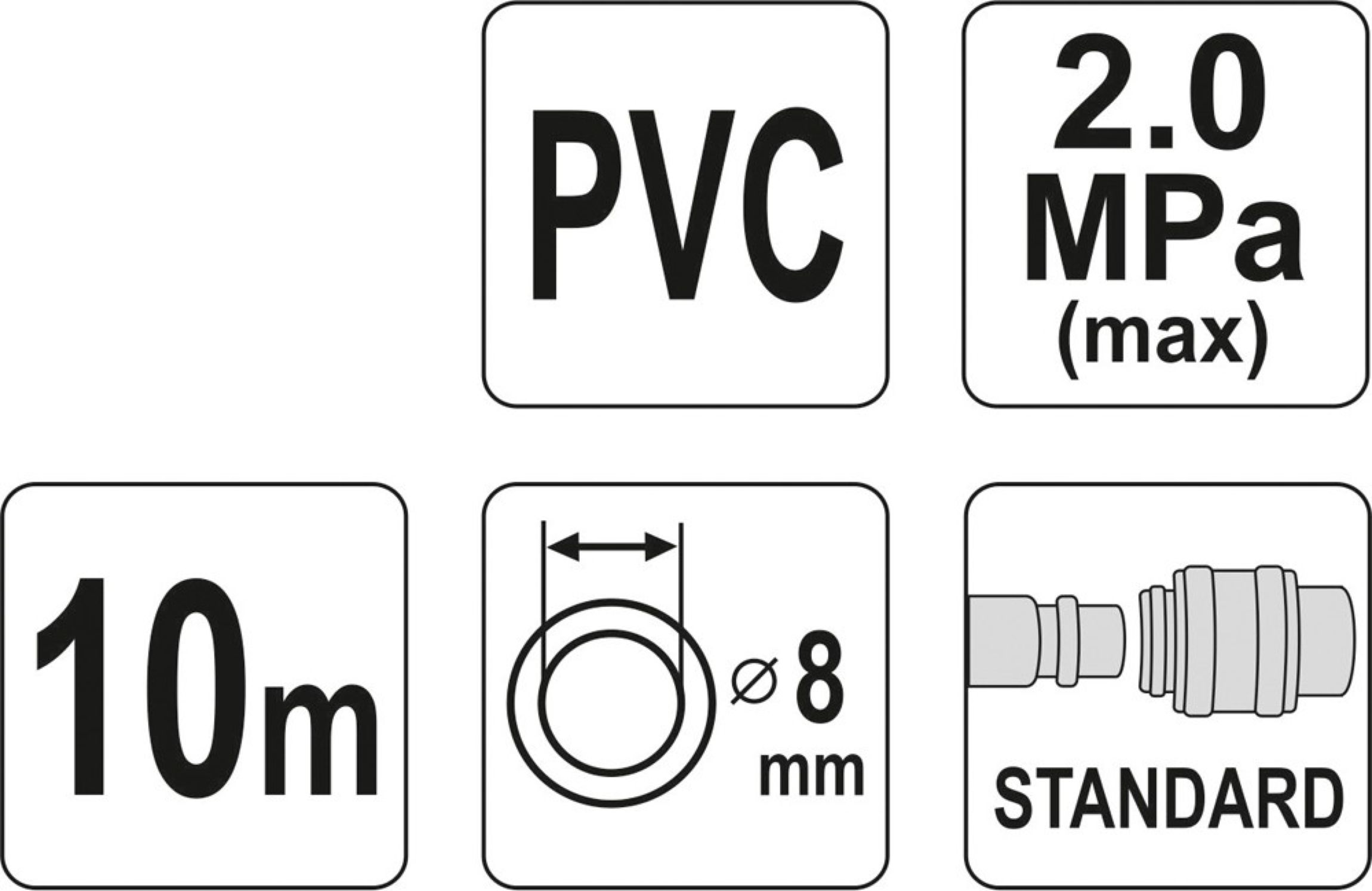 Yato Hadice vzduchová PVC 8mm, 10m, YT-24220