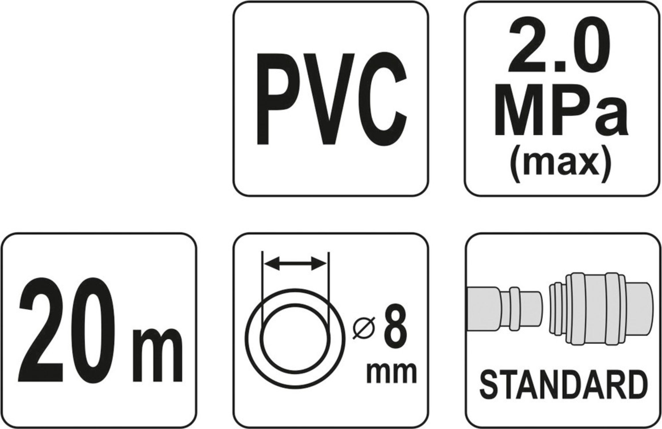 Yato Hadice vzduchová PVC 8mm, 20m, YT-24221