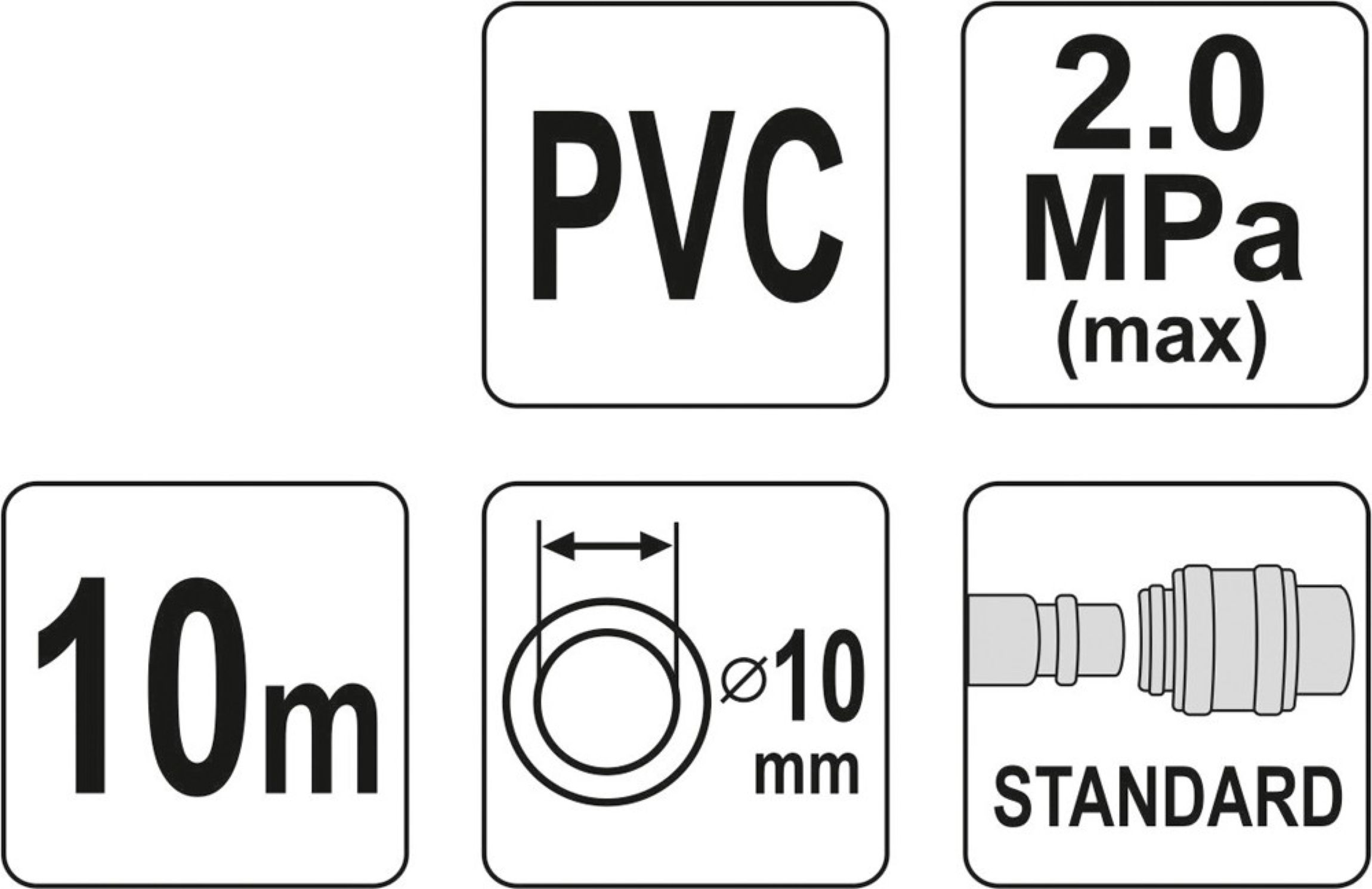 Yato Hadice vzduchová PVC 10mm, 10m, YT-24224