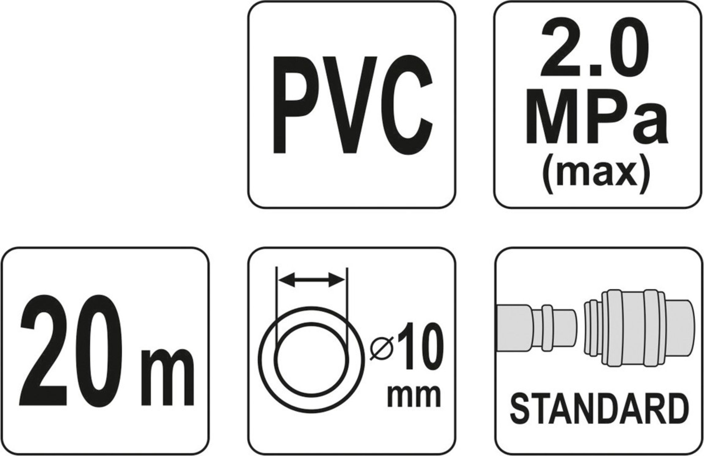 Yato Hadice vzduchová PVC 10mm, 20m, YT-24225