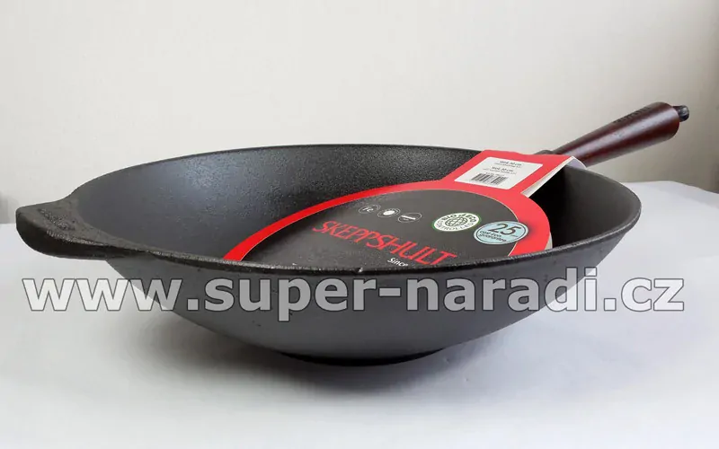 Litinová pánev WOK 30cm, švédská litina SKEPPSHULT 0865T