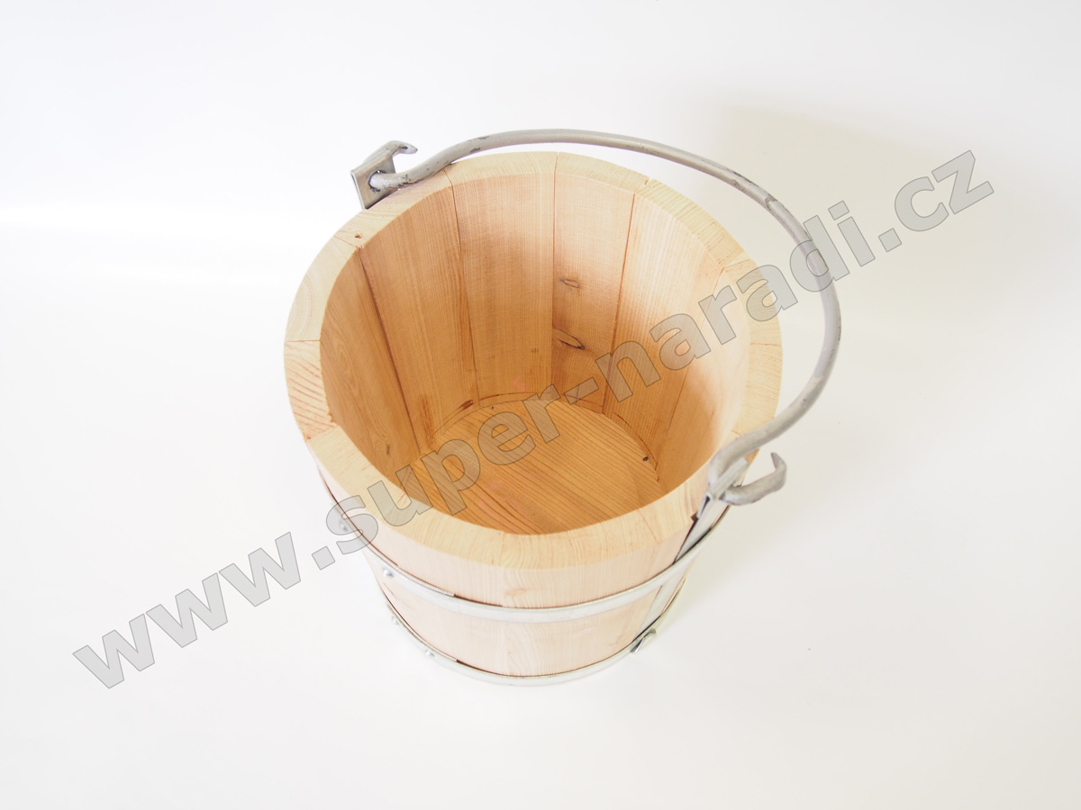 Dřevěný květináč - vědro 30x30, 12l s uchem a kováním, džber BDO modřínový