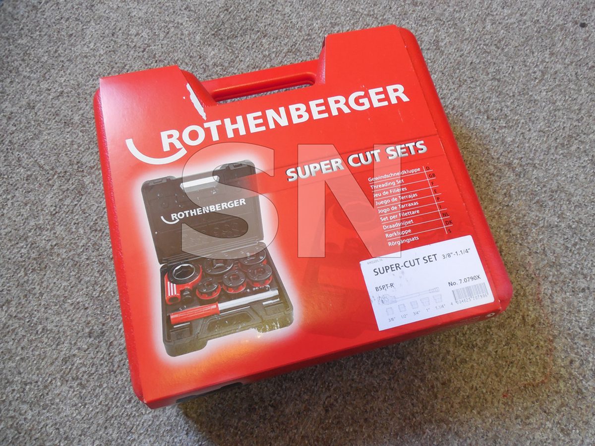 Ruční závitnice BSPT R 3/8, 1/2, 3/4, 1, 1.1/4" Super CUT set, ROTHENBERGER 70790X