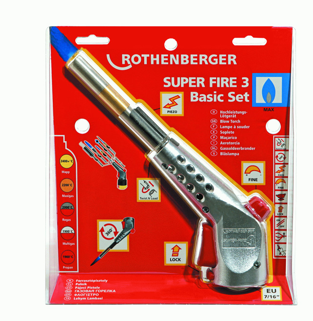 Turbo hořák 14 mm, Super Fire 3 Basic SET, 7/16", Rothenberger 35436