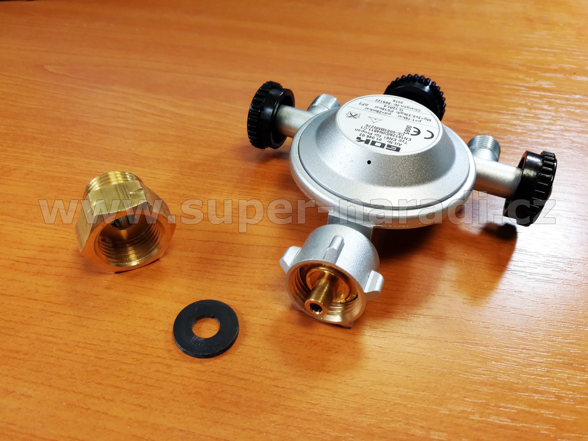 GOK Redukce FR4, W21,8x1/14LH pro připojení DE regulátoru na CZ PB láhev, 09 739 34