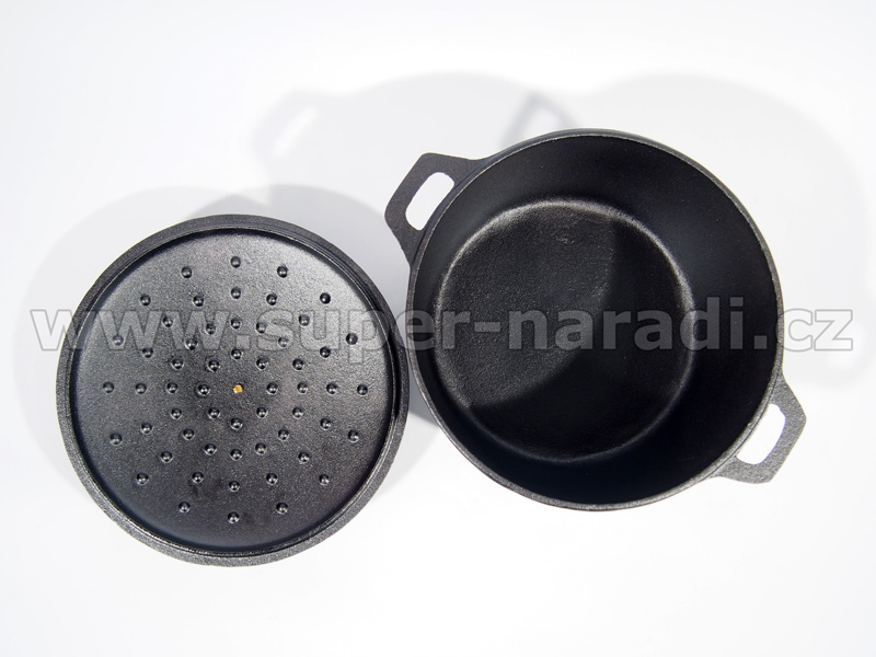 Litinový kastrol 28 cm, 6,5l s poklicí PWI