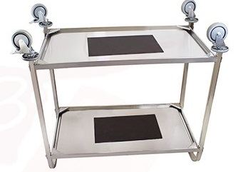 Servírovací vozík nerez Beeketal BSW-2 gastro pojízdný 2 police rozměry 855 x 505 x 935 mm